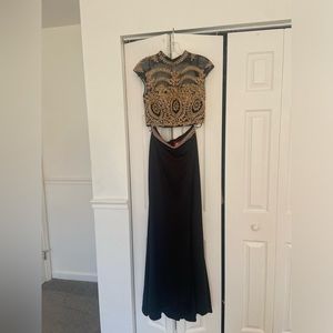 Two-piece black prom dress. Gorgeous and unique. Size M